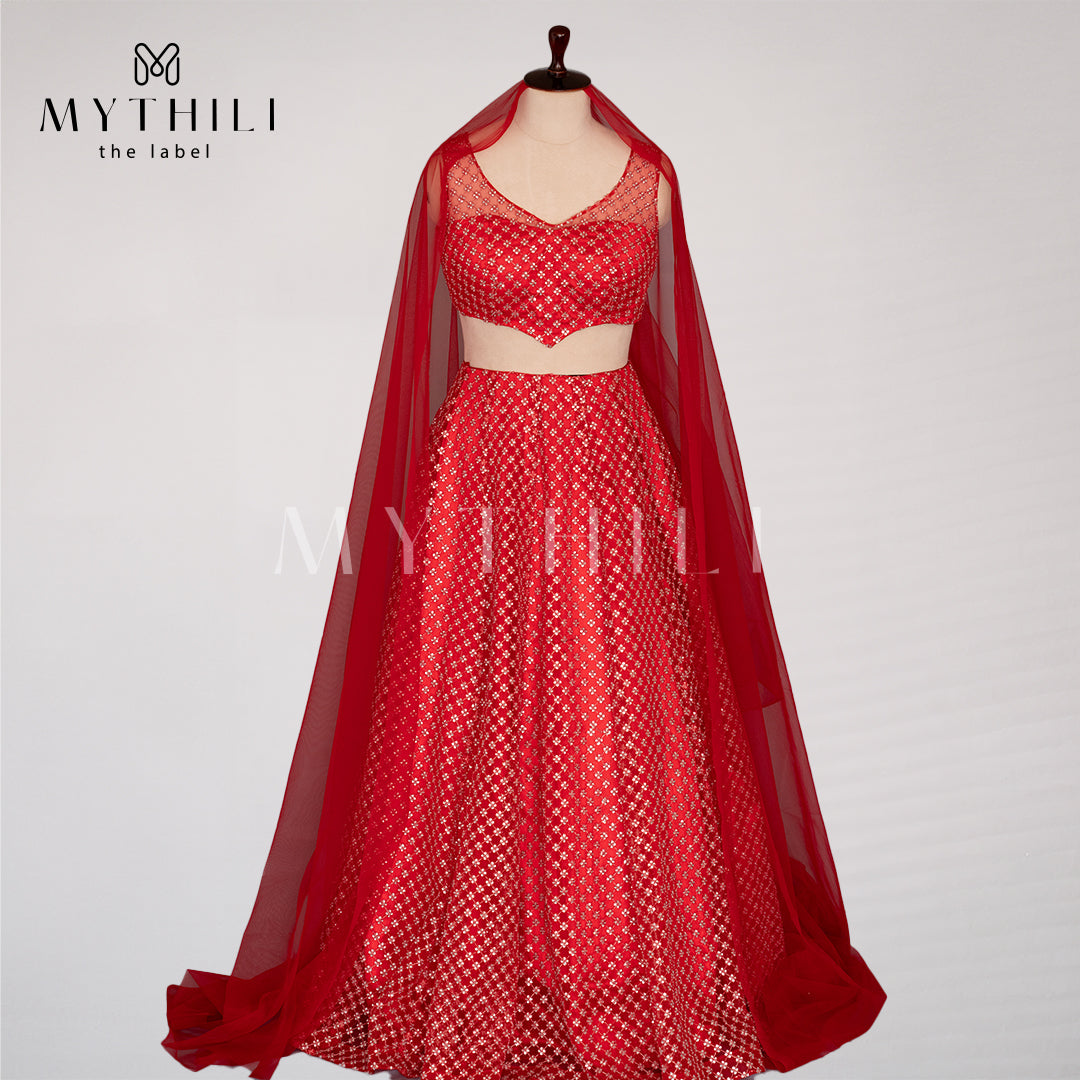 RED LEHENGA