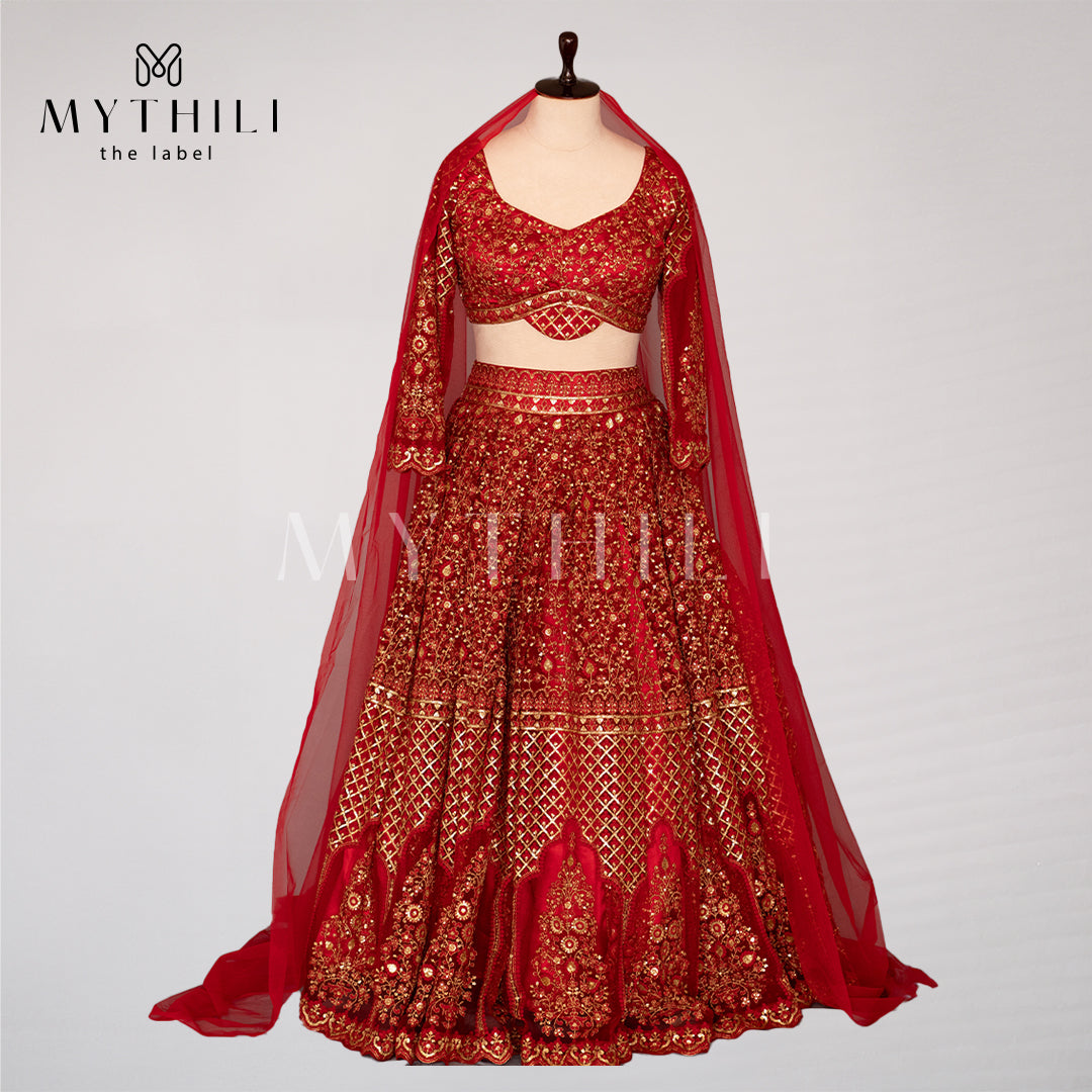 CRIMSON RED LEHENGA