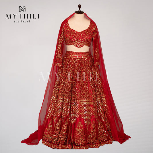 CRIMSON RED LEHENGA