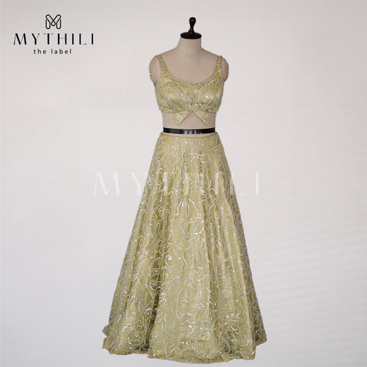 GREEN BUTTERFLY LEHENGA