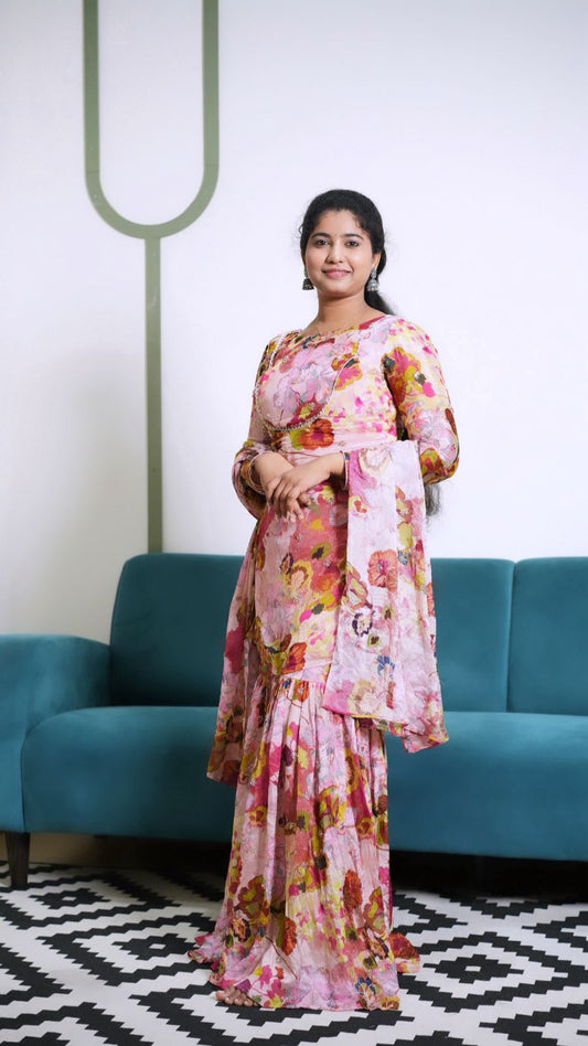 Pink Sharara Set