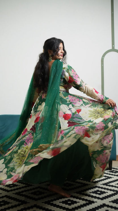 Green Anarkali Set