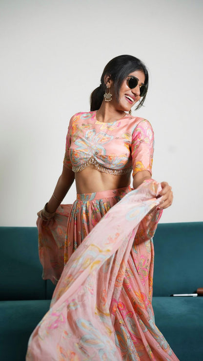 Peach Pink Lehenga