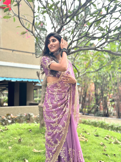 Lilac Saree with Blouse