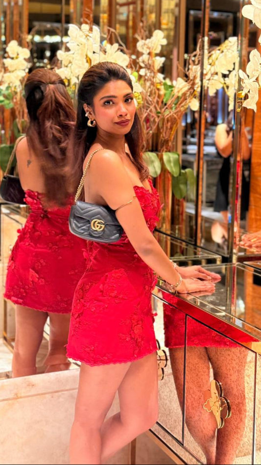 Red Lace Mini Dress
