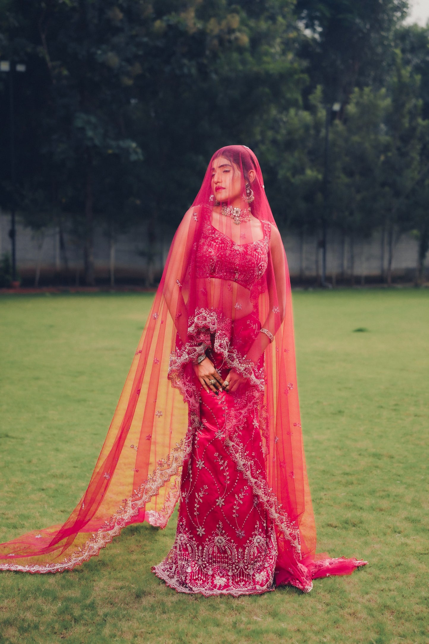 Crimson Mermaid Lehenga